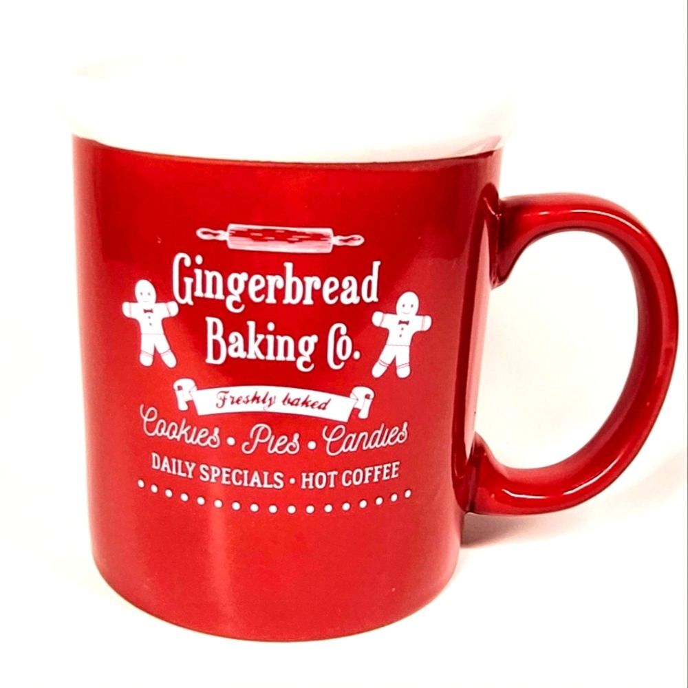 DesignPac Gingerbread Baking Co. Red Holiday Coffee Mug Christmas